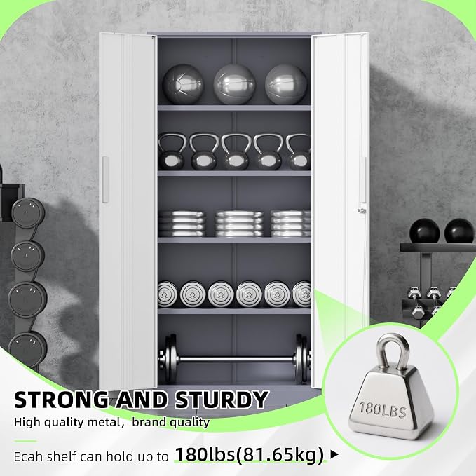 INTERGREAT Metal Storage Cabinet, Tall Metal Cabinet - Image 7