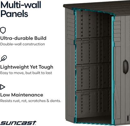 Suncast Outdoor Storage Cabinet Waterproof Resin Vertical Outdoor Storage Shed - Image 7