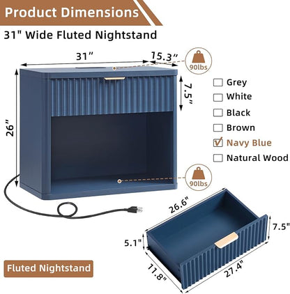 LEYAOYAO 31" Wide Fluted Nightstand - Image 2
