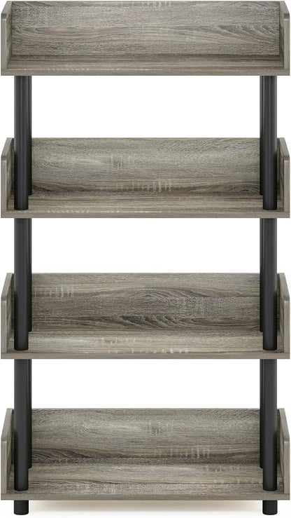 Furinno TURN-N-TUBE 4-Tier Display Shelf, Storage Shelves, Book Shelf, Open - Image 7