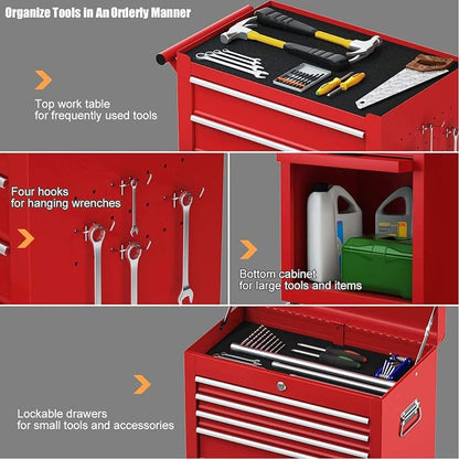Goplus Tool Chest, 6 Drawers Rolling Tool Cabinet - Image 7