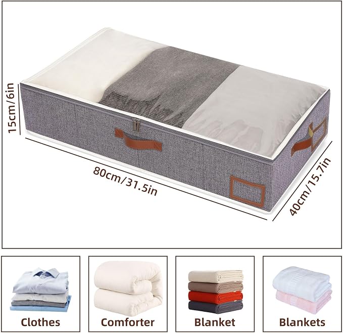 Yawinhe Under Bed Storage Containers, 2 Pack, Bin - Image 6