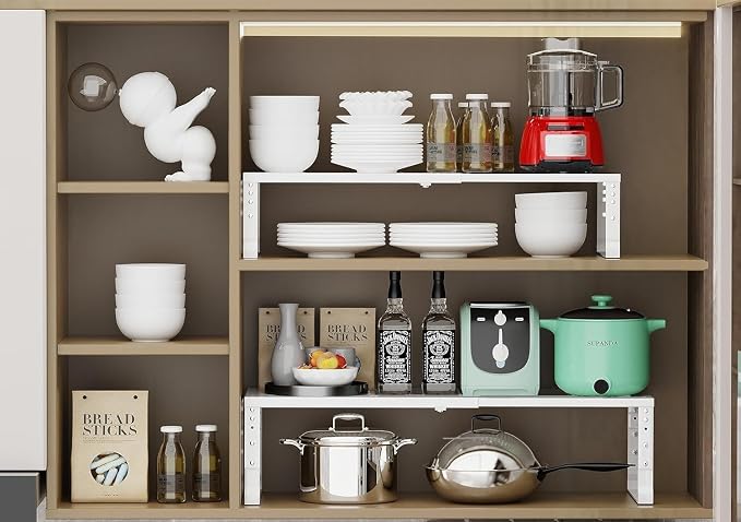 Expandable Cabinet Shelf Organizer Storage Spice Rack Shelves - Image 3