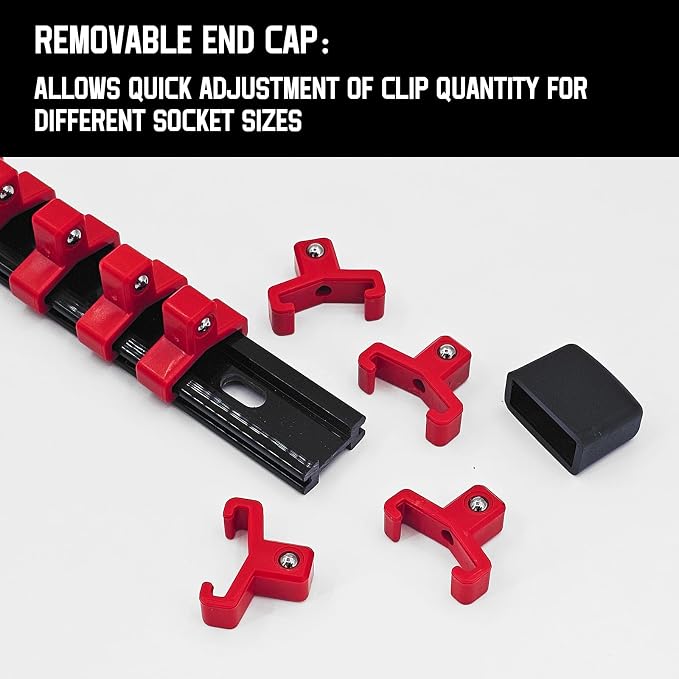 Magnetic Socket Organizer Set & Socket Clip Rail Holder, Totally 12Pcs Socket - Image 5