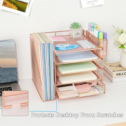 Desk Organizers and Accessories, 5-Tier Paper Letter Tray Organizer - Image 6