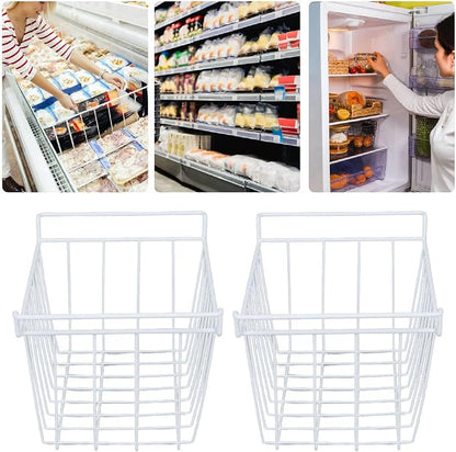 2PCS Freezer Organizer Bins, Steel Wire Freezer Basket - Image 6