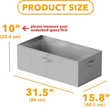 SpaceAid 2 Pack 10" High Under Bed Storage Containers, Large Underbed Storage - Image 3