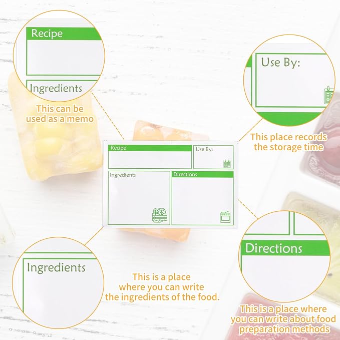 100pcs Labels for Freezer Bags Freezer Meal Labels - Image 5