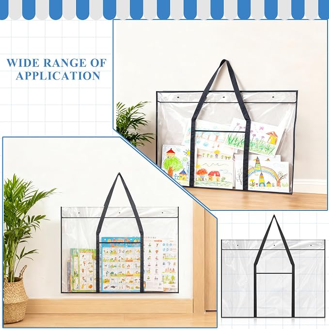 3 Pack Large Poster Storage Bag, 25.6" x 31.5" Bulletin Board Holder, Art PVC - Image 7