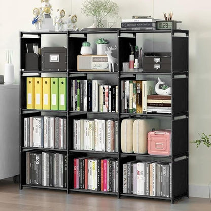 12 Cube Storage Organizer Book Shelves, DIY Open Stackable Bookshelf, Extra by Aocoray