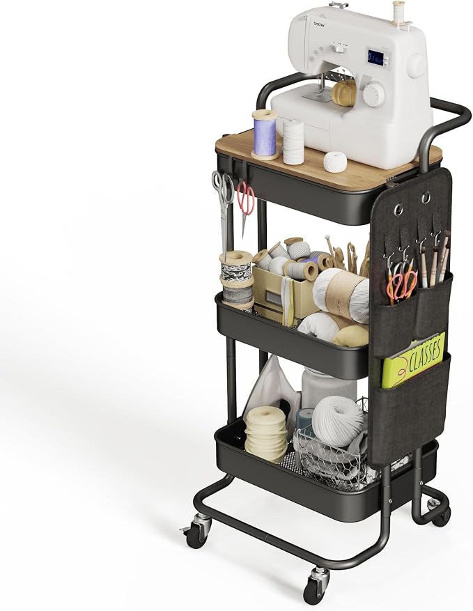 DTK 3 Tier Metal Utility Rolling Cart - Image 9