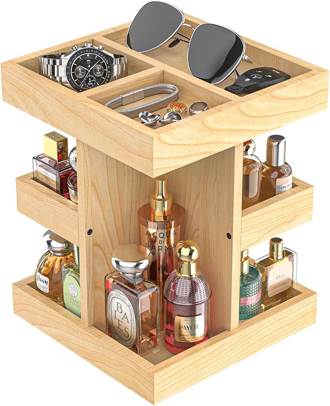 Cologne Organizer for Men Rotating Bathroom Counter Organizer, 3-Tier Solid by Unknown