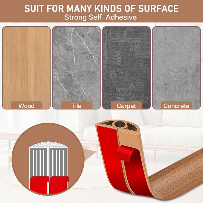 Floor Cord Cover Self Adhesive Cord Hider Floor Extension Cord Covers - Image 4