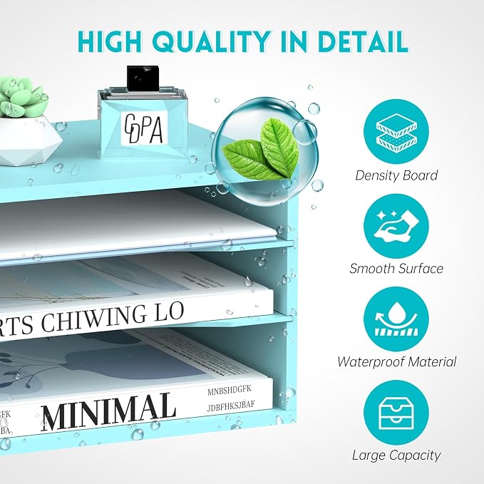 3 Tier Wood Desk Organizer, Mail Sorter and Paper Organizer - Image 5