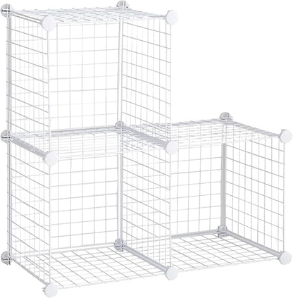 Rubbermaid 3 Piece Storage Wire Stackable Cube Set Easy Assemble White by Unknown
