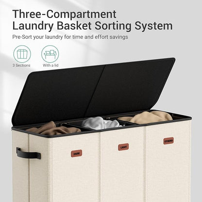 185L Laundry Hamper 3 Section - Image 4
