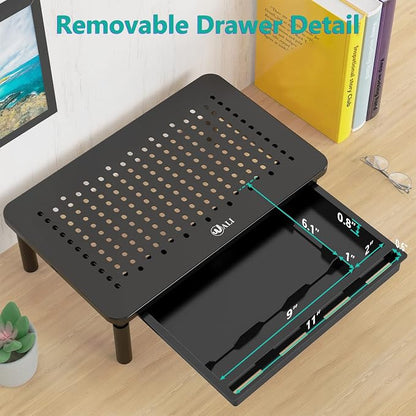 WALI Dual Monitor Stand with Storage, Desk Monitor Riser 3 Height Adjustable - Image 3