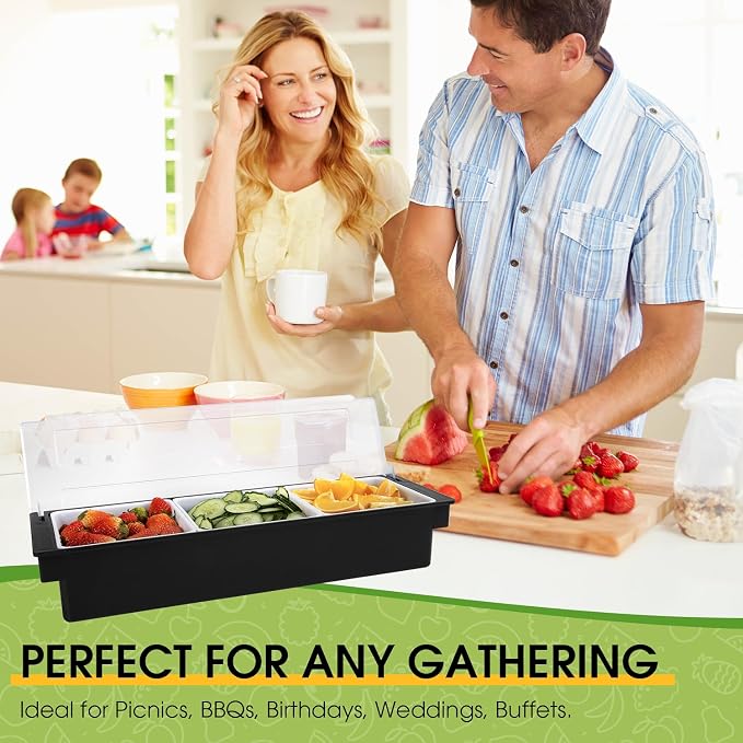 Ice Cooled Condiment Serving Container Fruit Veggie Condiment Caddy Plastic - Image 6