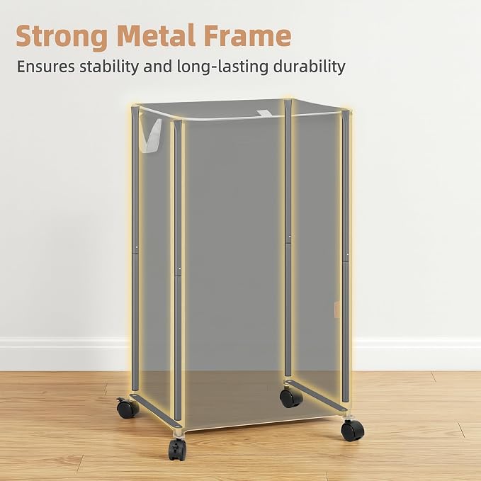 STORAGE MANIAC Rolling Laundry Hamper - Image 2