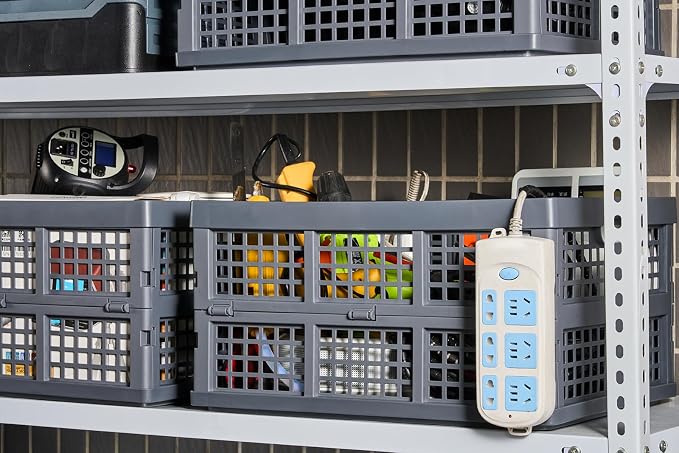 3-Pack Plastic Collapsible Storage Crates-30L, Foldable Plastic Crates - Image 5