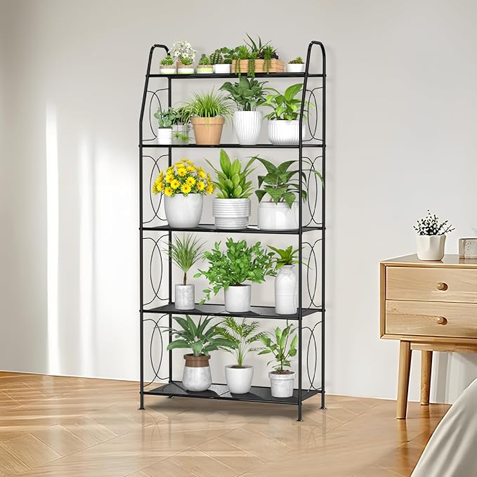 VyGrow 5 Tier Plant Stand Indoor Outdoor, Heavy Duty Plant Shelf, Metal Mesh - Image 2