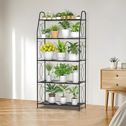 VyGrow 5 Tier Plant Stand Indoor Outdoor, Heavy Duty Plant Shelf, Metal Mesh - Image 2