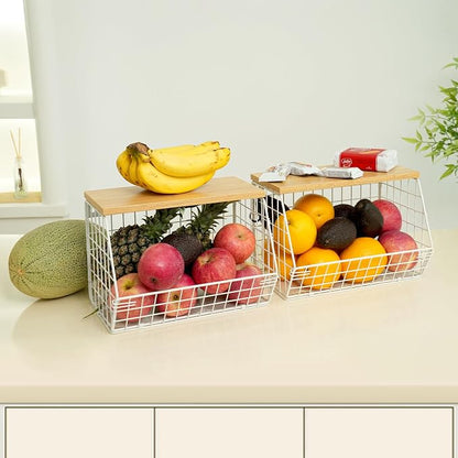 Mefirt Fruit Basket, 2-Tier Fruit Bowl - Image 9