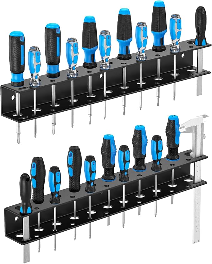 Screwdriver Organizer Wall Mount, Heavy Duty Metal Utility Storage Rack by Ouinis