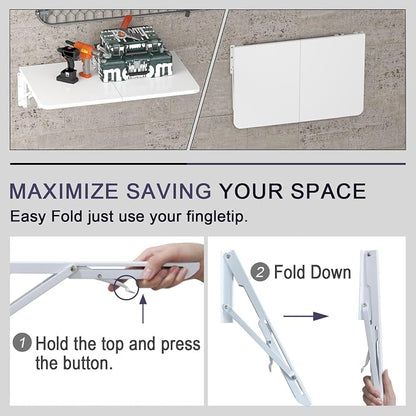 TEAMIX Wall Mounted Folding Table, Utility Room, Laundry Room - Image 3