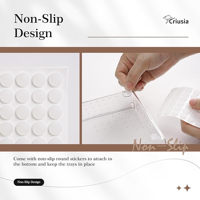 Criusia 14 PCS Clear Plastic Drawer Organizer Set - Image 7