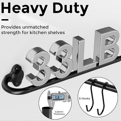 2Pack Hanging Pot Pan Rack, Heavy Duty 5/8'' Diameter Adjustable Kitchen - Image 2