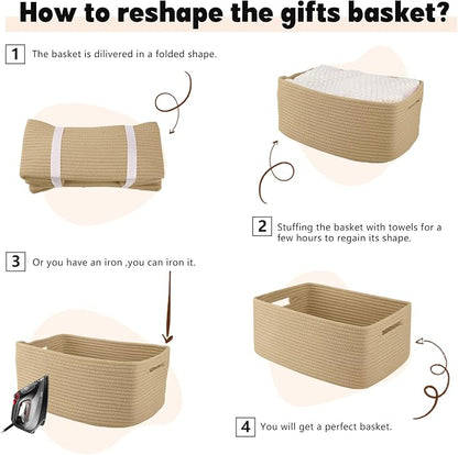 OIAHOMY Storage Basket for Shelves, Closet Cube Storage Bins Baskets for - Image 7