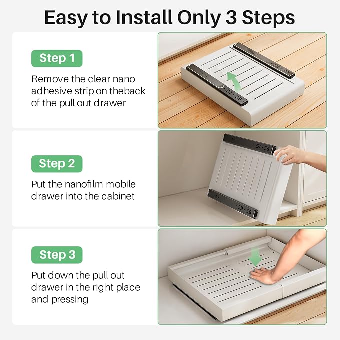 Kitstorack Pull out Cabinet Organizer, Expandable Heavy Duty Slide out Drawers - Image 8