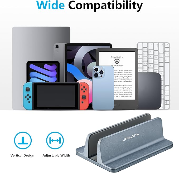 JARLINK Vertical Laptop Stand, Aluminum Laptop Holder Desktop Stand - Image 3