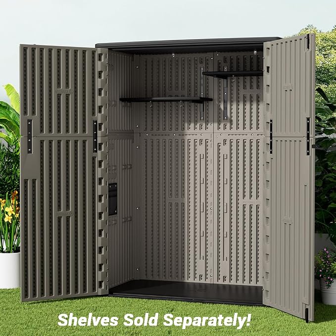 KINYING Outdoor Storage Cabinet Waterproof, 57 Cu.ft Resin Vertical Outdoor - Image 6