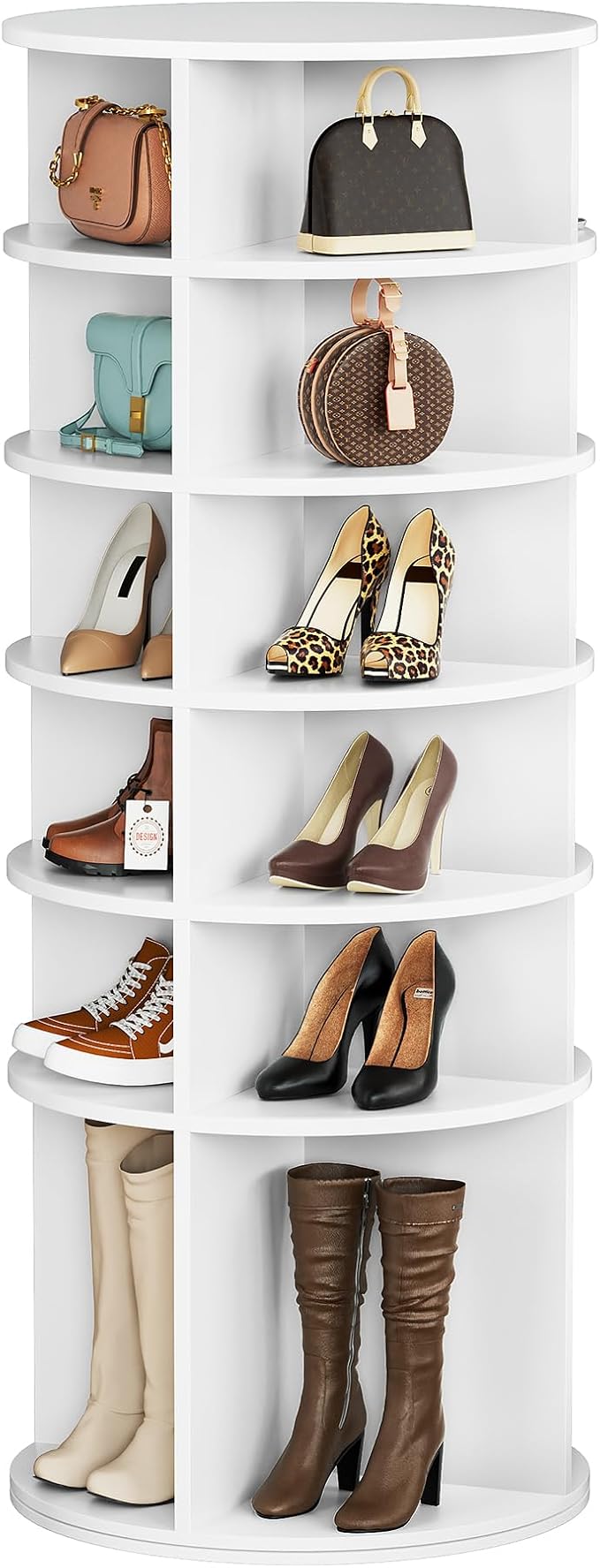 6 Tier Rotating Shoe Rack Tower Shelf, Spinning Shoe Display Lazy Susan by Unknown