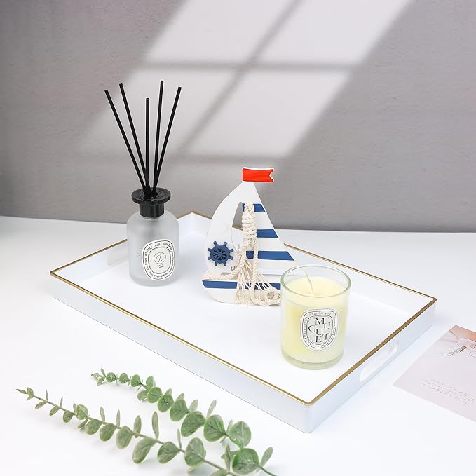 Spsyrine White Decorative Serving Tray - Image 2
