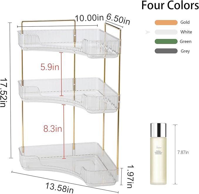 YCIA&DONE Corner Bathroom Counter Organizer, Makeup Organizer - Image 4