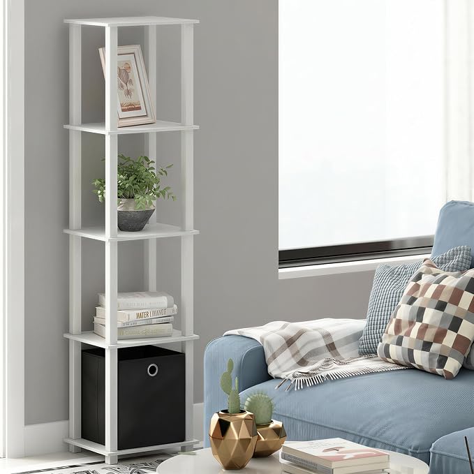 Furinno Turn-N-Tube Book Shelf, 5-Tier Square Open Frame Display Shelf - Image 2