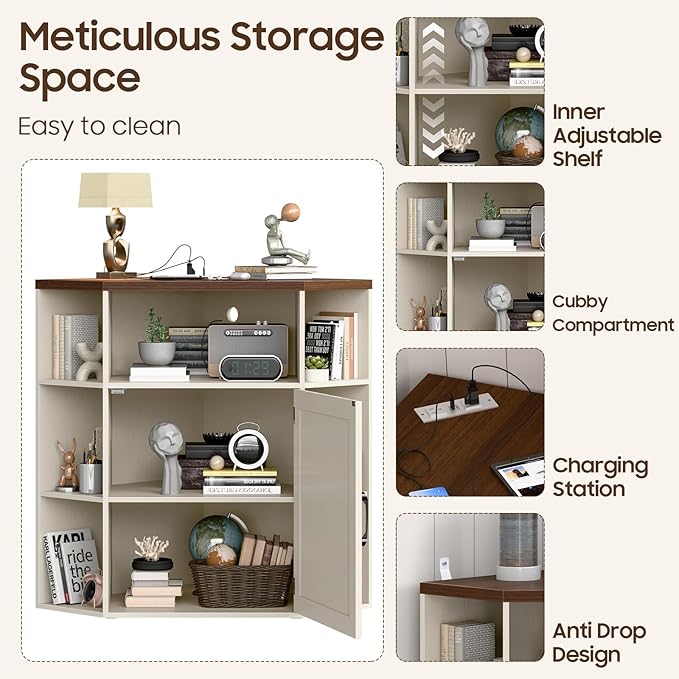 Vabches Corner Cabinet, Corner Storage Shelf - Image 5