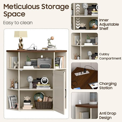 Vabches Corner Cabinet, Corner Storage Shelf - Image 5