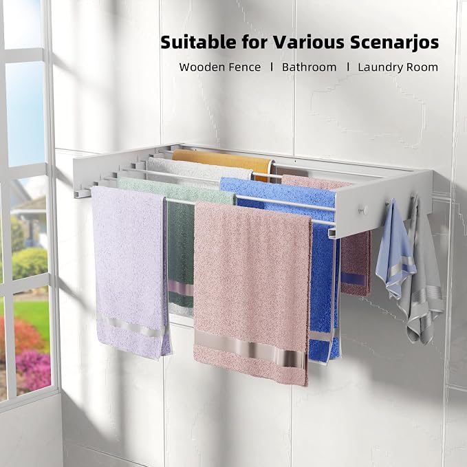ZMBESUP Upgrade Wall Mounted Drying Rack - Image 7
