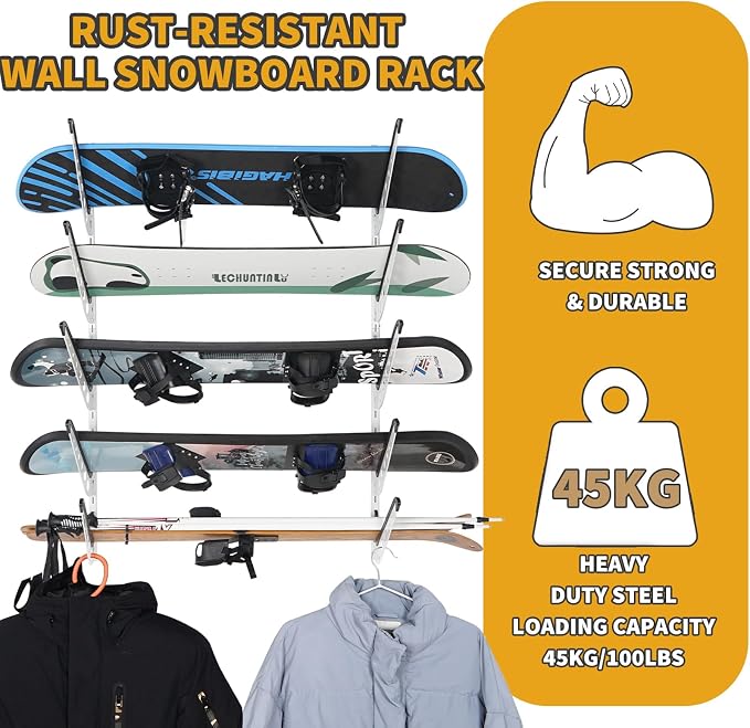 Snowboard Wall Racks, Adjustable Storage Rack - Image 4