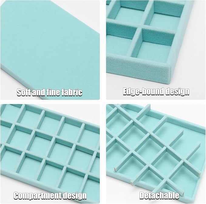 Velvet Jewelry Trays for Drawers, Ring Earring Holder Organizer Storage Display - Image 3