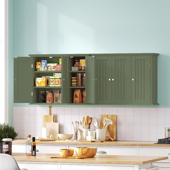 ChooChoo Laundry Cabinet with 3 Doors and Adjustable Shelves | 9.06"D x 31.1"W - Image 2