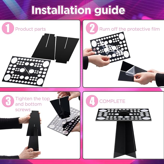 72 Holes Acrylic Makeup Brush Stand - Image 4