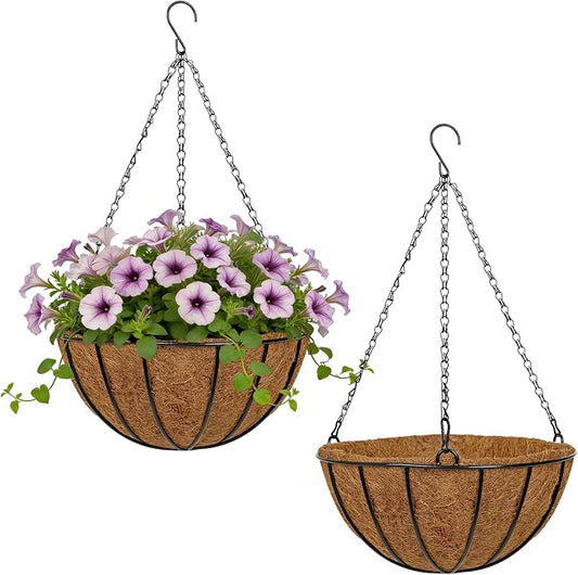 12 Inch Metal Hanging Basket by NatureCrafted