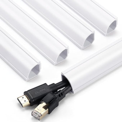 ZhiYo Corner Cable Hider for 2 Cords, Hide Wires in Wall Corners 12ft White | 4 by ZhiYo