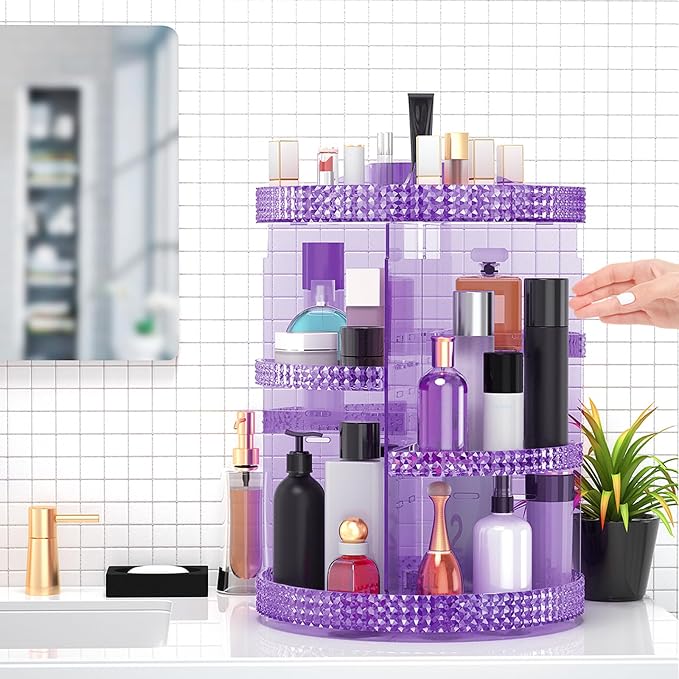 360 Degree Rotating Makeup Organizer, Extra Large Capacity Cosmetics Organizer - Image 9