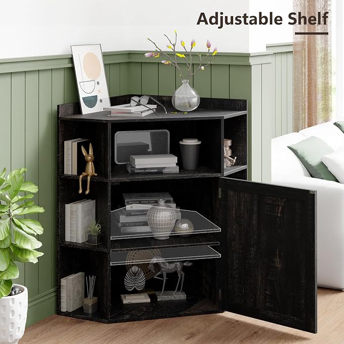 Vabches Corner Cabinet, Corner Storage Shelf - Image 4